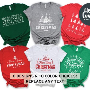 Custom Family Christmas Shirts, Personalized Matching Family Christmas Shirts, Family Holiday T-shirts, Kids Matching Christmas Shirts 2022