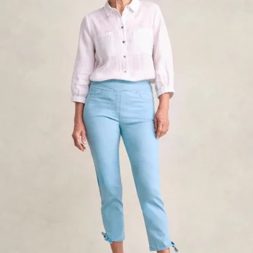 Bengajean 7/8 Tied-Cuff - Dusty Blue