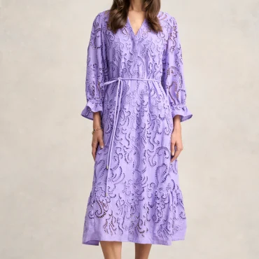 Broderie Lace Dress - Lilac