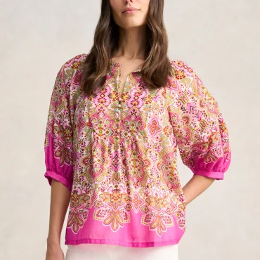 Cotton Blouse - Moroccan Tile Print