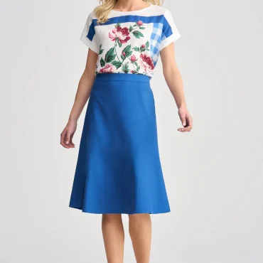 Linen Skirt - Cobalt Blue