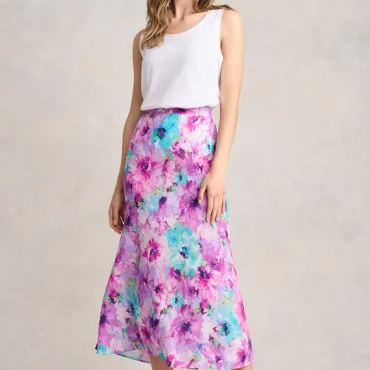 Printed Midi Skirt - Janes Bouquet