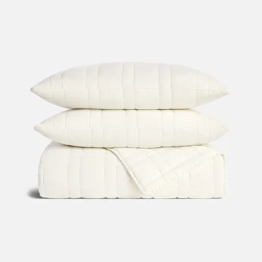 Washed European Linen Quilt Set